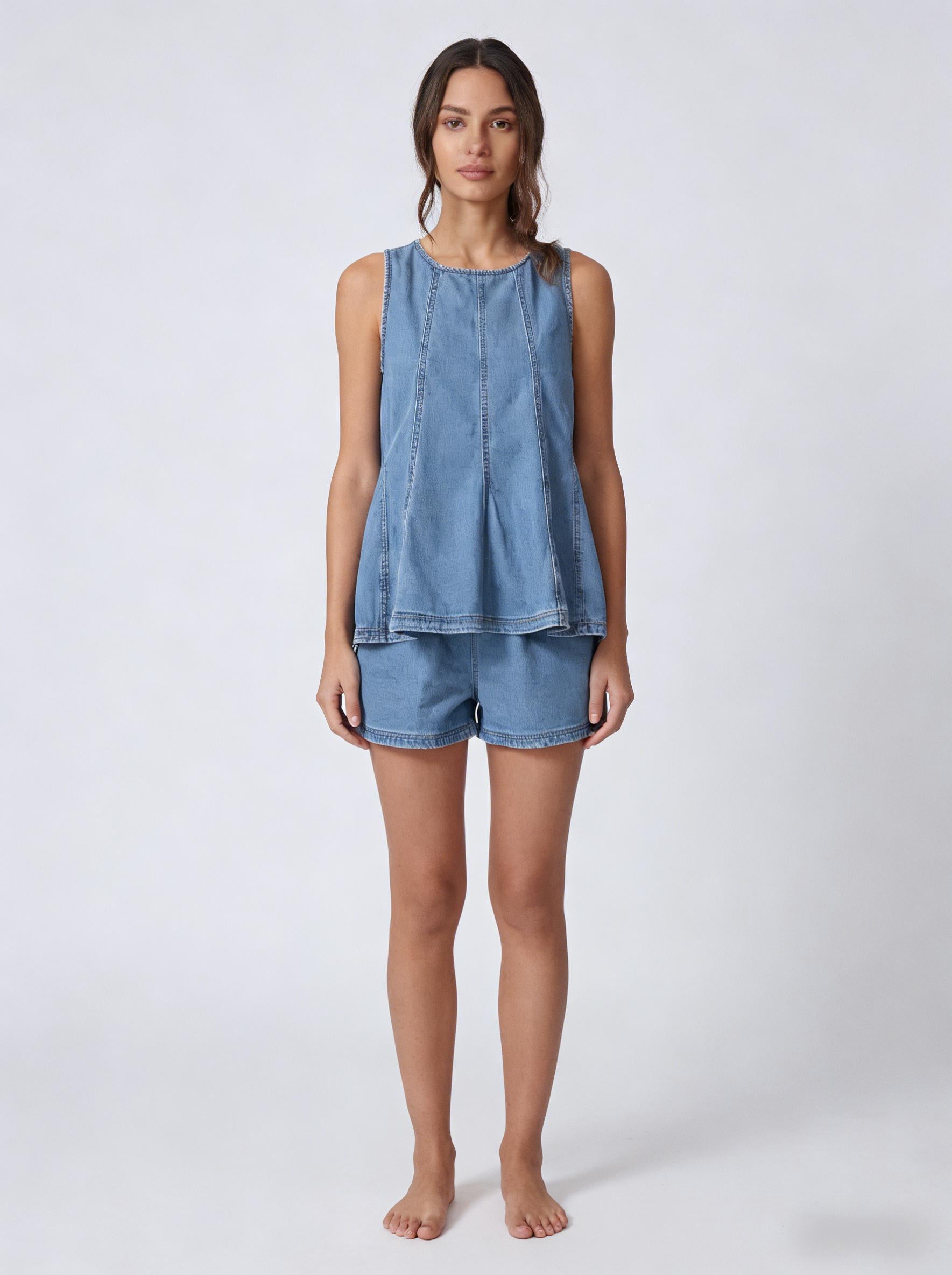 Everyday Casual Denim TwoPiece Set