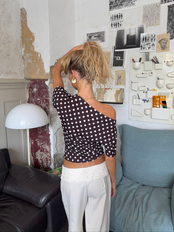 Florine Polka Dot Fitted Tee