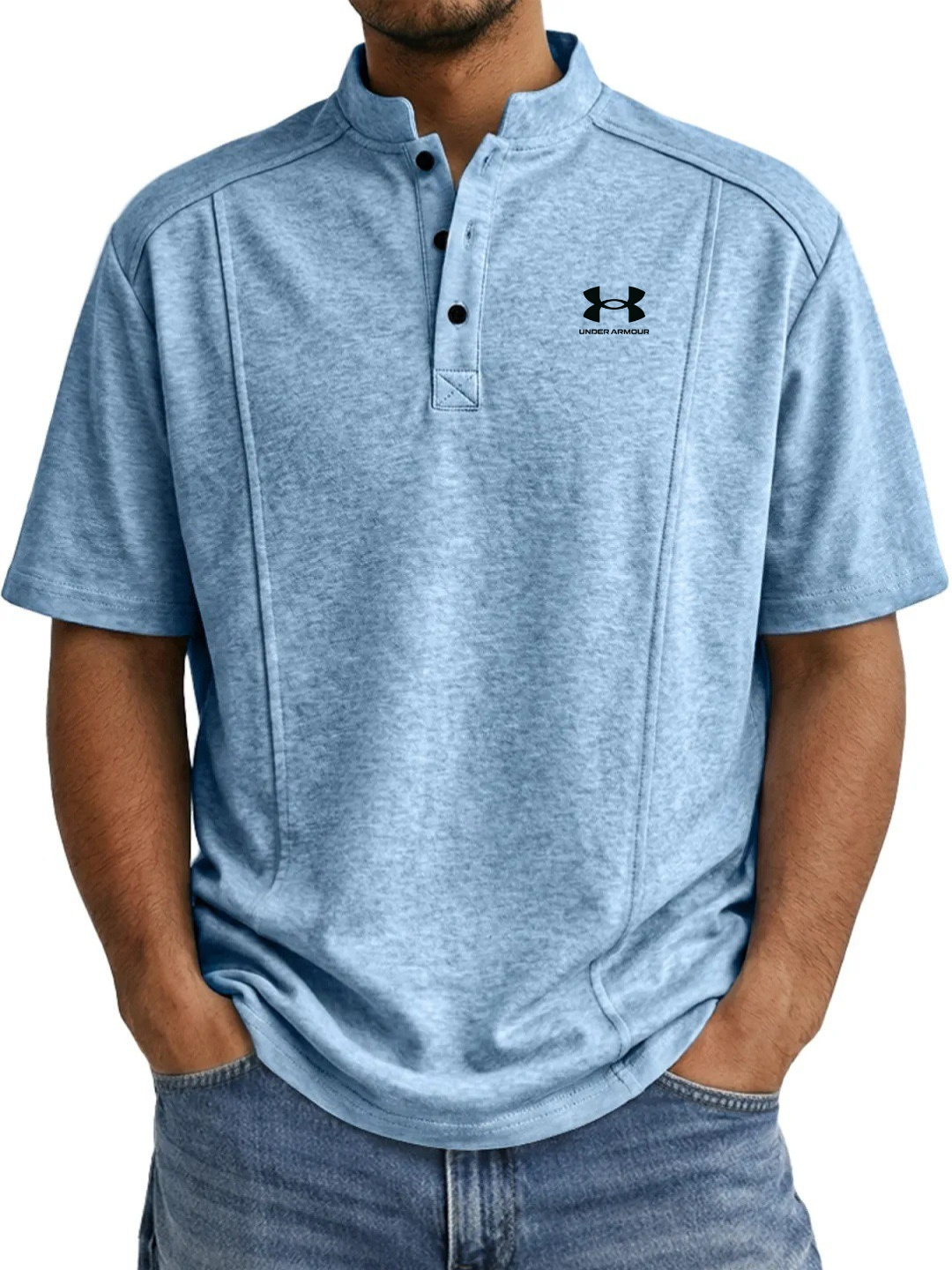 Classic Comfort Henley Polo Shirt
