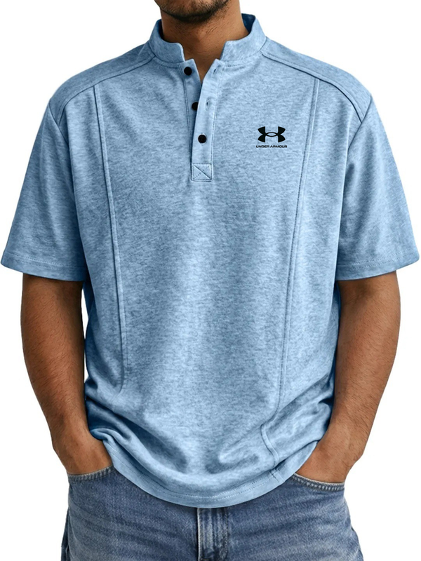 Classic Comfort Henley Polo Shirt