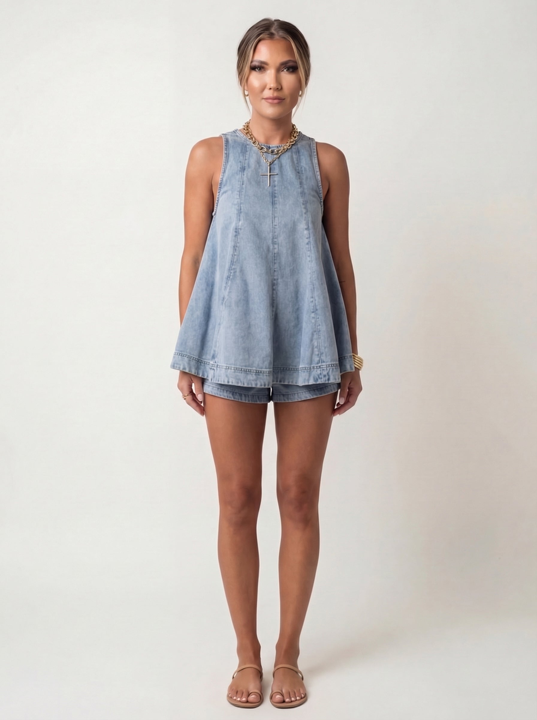 Everyday Casual Denim TwoPiece Set