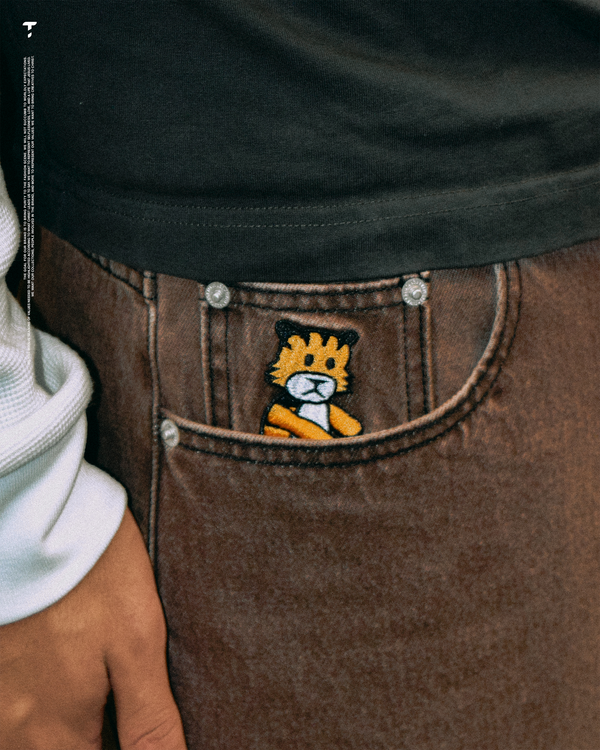 Washed Brown Denim Jeans